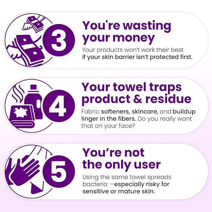 Clean Skin Club Healthy Aging Clean Towels® XL, Travel Pack, Smooths Fine Lines - Image 6