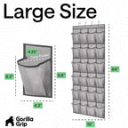 GORILLA GRIP Over the Door Shoe Organizer, 24 Large Breathable Mesh Pockets - Image 7