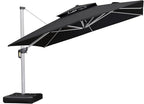 PURPLE LEAF 12 Feet Double Top Deluxe Square Patio Umbrella Offset Hanging Umbrella Cantilever Outdoor Market Umbrella Garden, Black by PURPLELEAF