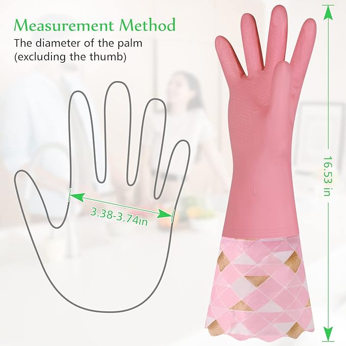 Yiomxhi Household Cleaning Gloves 3 Pairs Reusable Dishwashing Gloves Latex Free - Image 2