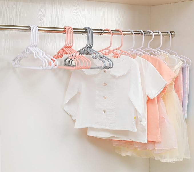 40pcs Grey Baby Nursery Closet Hangers, Non-Slip Laundry Infant Pant Hanger - Image 4