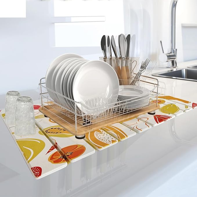 Large Stone Drying Mat for Kitchen Counter, 24x16 Inch Fast Drying & Super - Image 3