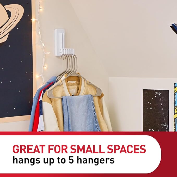 Command Folding Clothes Hanger, Holds up to 5 Hangers 7.5 lb, 1.5lbs per Rung - Image 4