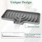 GUUKIN Sponge Holder for Kitchen Sink, 9.8"×4.9" Silicone Dish Drying Mat - Image 4