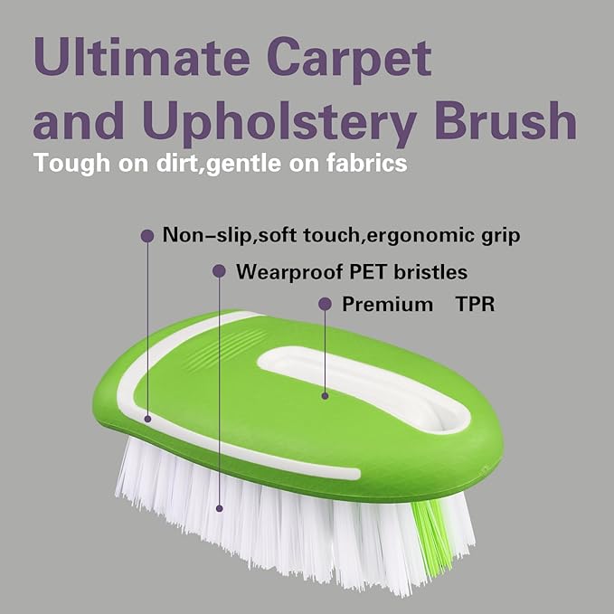 Carpet and Upholstery Cleaning Brush, Carpet Scrubber Stiff Bristle Detailing - Image 2