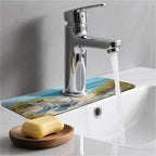 Kitchen Sink Splash Guard，Beach-scene Faucet Mat Sink Gadgets-Super Absorbent - Image 2