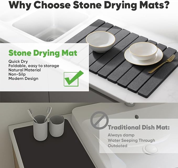 Stone Dish Drying Mat for Kitchen Counter - Image 5