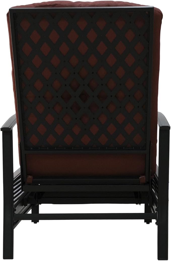 Kozyard Adjustable Outdoor Reclining Lounge Chair, Cushioned Patio Chaise Lounge with Extendable Metal Frame for Sunbathing, Reading & Relaxing – Comfortable Outdoor Recliner(Burgundy) - Image 9