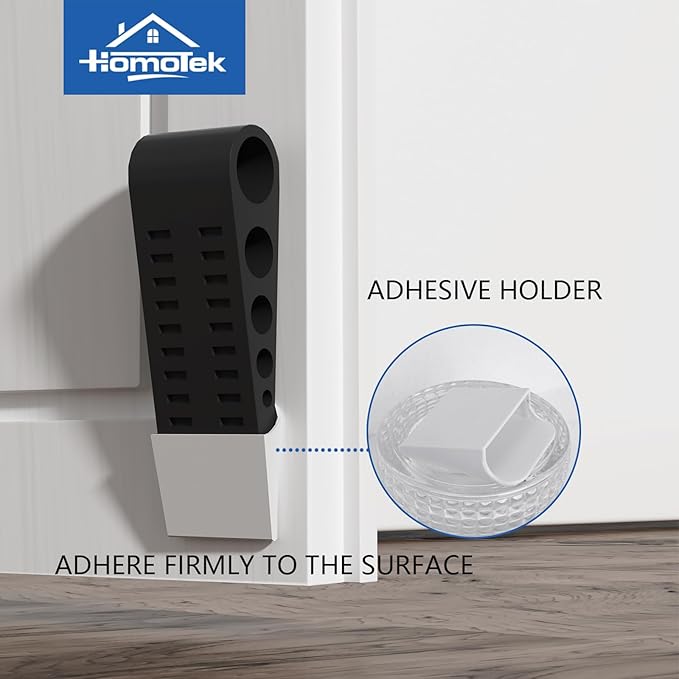 HOMOTEK 2 Pack Wedge Rubber Door Stops Door Chucks Stoppers Wall Protector - Image 7