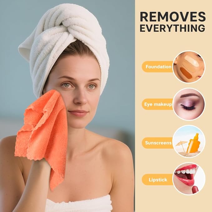 Microfiber Face Cloth Reusable Makeup Remover Facial Cleansing Towel Ultra Soft - Image 5