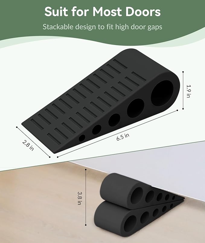 1.9 Inches Heavy Duty Door Stopper, 3 Pack Rubber Door Stop, Door Stoppers - Image 4