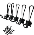 YMAISS 5 Packs of Rustic Heavy Duty Double Coat Hooks, Vintage Wall Mounted by YMAISS