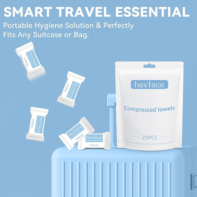 Compressed Towels Tablets 25 Bulk Set Disposable Compressed Washcloths - Image 8