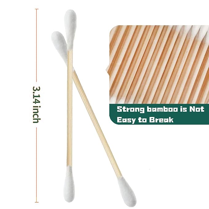 1000pcs Bamboo Cotton Swabs Double Round Cotton Buds - Image 4