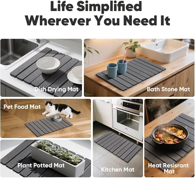 Stone Dish Drying Mat for Kitchen Counter - Image 7