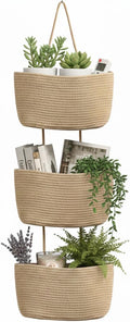 Over the Door Organizer, 3-Tier Hanging Storage Basket by Britwicfr