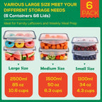 6 Pack Large Food Storage Containers - Image 3