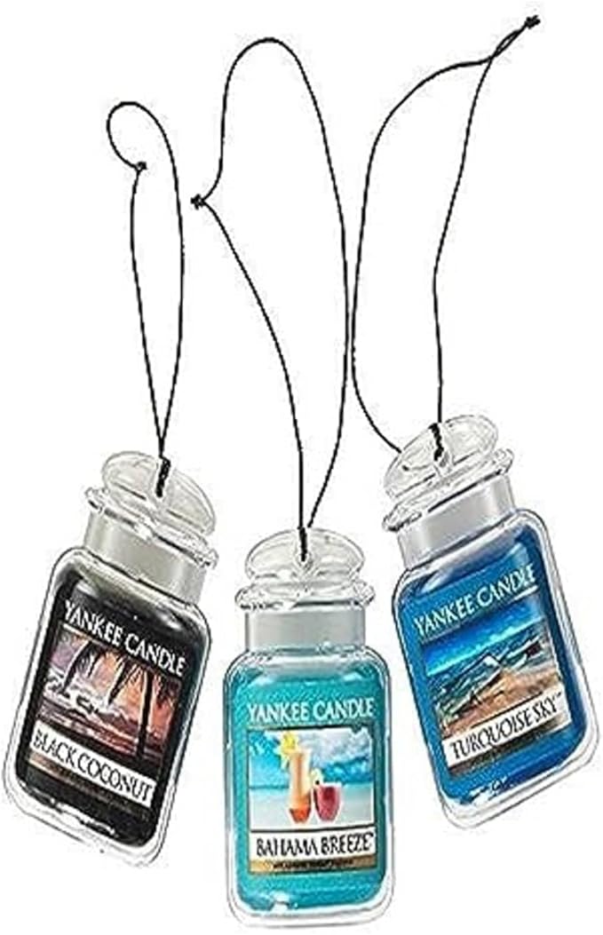 Yankee Candle Car Jar Ultimate 3-Pack, Bahama Breeze, Turquoise Sky, Hanging by YankeeCandle
