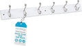 BIRDROCK HOME Oval Hook Coat and Hat Rack | 6 Hooks | Wall Mount | White Finish by BIRDROCKHOME
