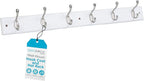 BIRDROCK HOME Oval Hook Coat and Hat Rack | 6 Hooks | Wall Mount | White Finish by BIRDROCKHOME