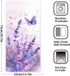 Lavender Hand Towels Set of 2 Lightweight Breathable Purple Floral Bath Towels - Image 2