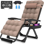 Suteck Oversized Zero Gravity Chair,29In XL Lounge Chair w/Removable Cushion&Headrest, Reclining Camping Chair w/Upgraded Lock and Footrest, Reclining Patio Chairs Recliner for Indoor Outdoor by Suteck