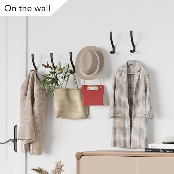 Coat Hooks Wall Mount, Hooks for Hanging Heavy Duty, Screw in Wall Hanger for - Image 6