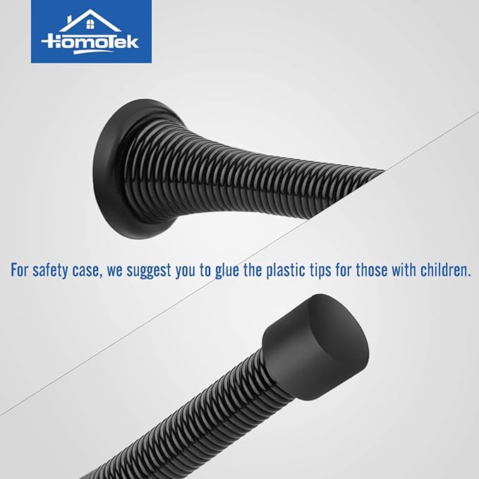 HOMOTEK 30 Pack Black Spring Door Stops, 3-1/8" Heavy Duty Door Stop - Image 4