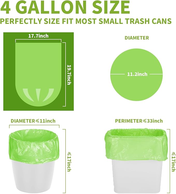 Magesh 105 Count 4 Gallon Small Trash Bags, Transparent, Leak-Proof, - Image 6