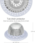 LEKEYE Shower Drain Hair Catcher/Bathtub Drain Cover/Drain Protector - Image 3