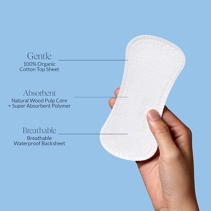 100% Organic Panty Liners for Women-120ct, Ultra Thin Cotton Cover, Regular - Image 6