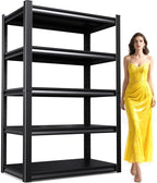 71"H-35"W Garage Shelving Heavy Duty Storage Shelves, Metal Adjustable Shelving Unit, Utility Garage Organizer Shelf for Basement, Pantry, Kitchen, Warehouse,15.7"D x 35.4"W x 71.2"H, Black by Unknown