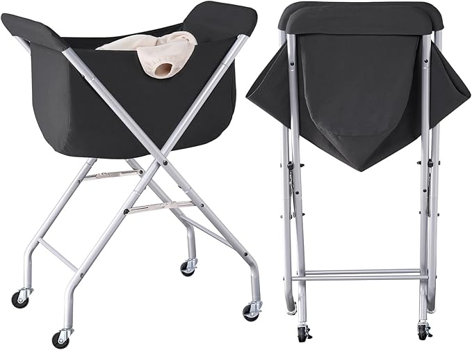 ELYKEN Laundry Cart with Wheels, 32”H Easy Rolling Laundry Hamper with - Image 9