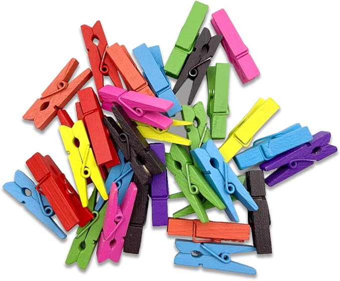 100pcs 35mm Natural Wooden Clips Photo Clips Clothespin DIY Wedding Party by Unknown