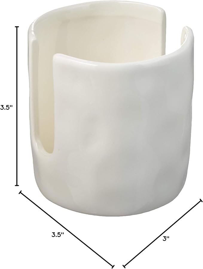 Mud Pie Kitchen Dish Sponge Holder Caddy, Off White - Image 10
