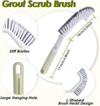 Heavy Duty Scrub Brush with Long Handle, Grout Cleaner Brush, Stiff Bristles - Image 4