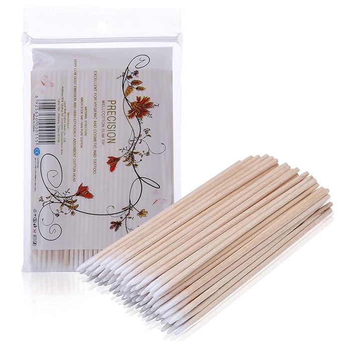 500 Count 4 Inch Pointed Cotton Swabs Precision Microblading Cotton Tipped by BTYMS