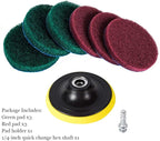Kichwit 4 Inch Drill Power Brush Tile Scrubber Scouring Pads Cleaning Kit - Image 2