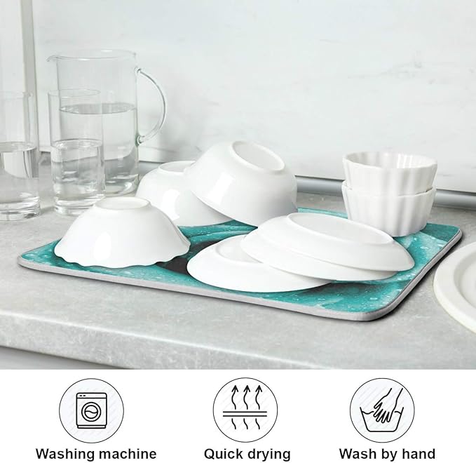 Super Absorbent Dish Drying Mat, Microfiber Fast-Drying Dish Mat, Kitchen Dish - Image 7