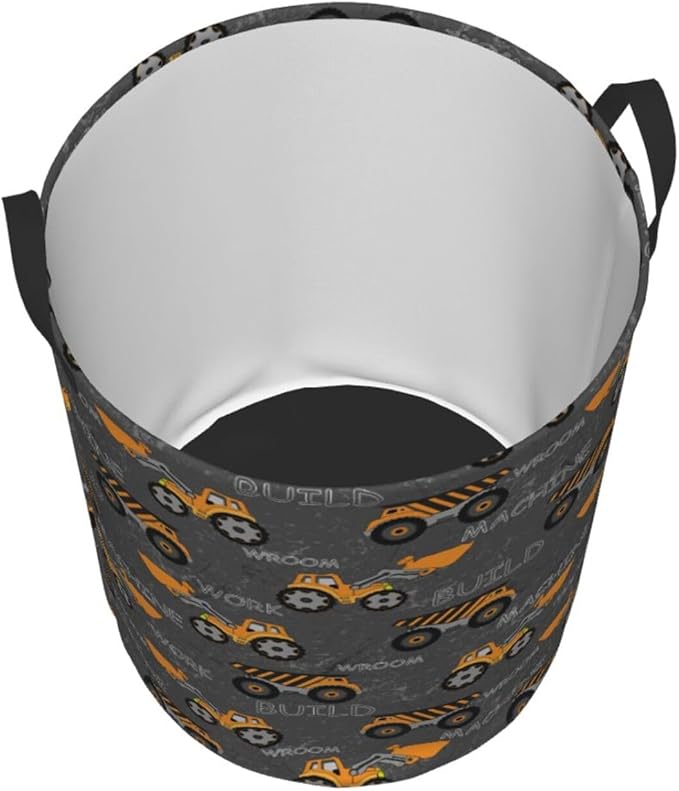 Cute Excavator Engineering Vehicle Laundry Hamper Bag - Image 2
