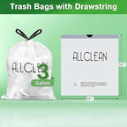 Trash Bags 3 Gallon Small Kitchen Drawstring Bathroom Garbage Bags, Fit 3 Gal - Image 2