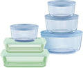Pyrex Colors Tinted Small/Medium/Large Food Storage Container Set, Snug Fit by Pyrex