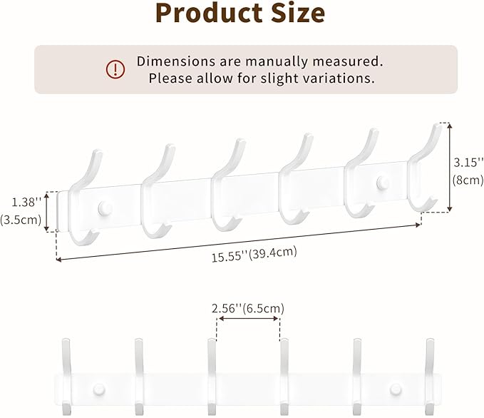 White Wall Mounted Coat Rack - Image 6