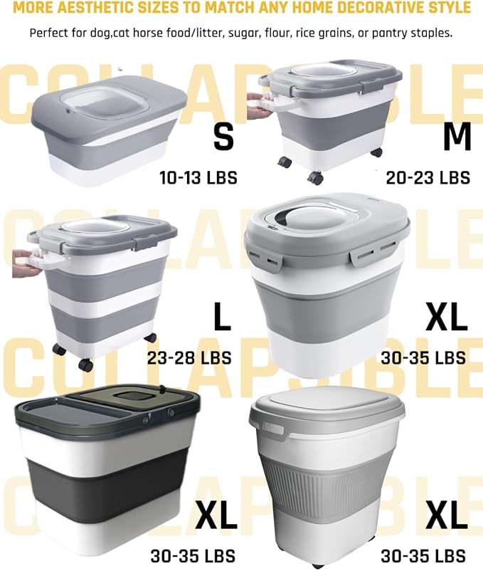 13 Lbs Dog Food Container, Collapsible Dog Food Storage Container - Image 8