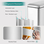 Small Bathroom Trash Can with Lid, 1.3 Gallon Stainless Steel Trash Can with - Image 3