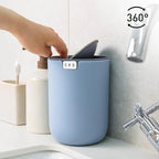 EKO Mini Desk Trash Can with Swing-Top Lid 0.4 Gallon Small Table Round - Image 5