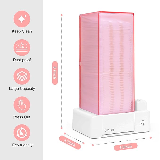 Automatic Cotton Pad Holder, Square Press Out Cosmetic Cotton Makeup Removers - Image 2
