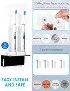 OAPRIRE Electric Toothbrush Holder Wall Mounted, Acrylic Electric Toothbrush - Image 4