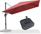 PURPLE LEAF 10 Feet Square Cantilever Umbrella Patio Umbrella with Base Outdoor Umbrella Aluminum Offset with 360-degree Rotation for Garden Deck Pool Patio Terra by PURPLELEAF