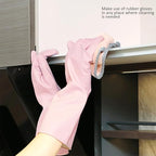 Alimat PluS 3 Colors Rubber Dishwashing Gloves Without Liner, Reusable Cleaning - Image 7